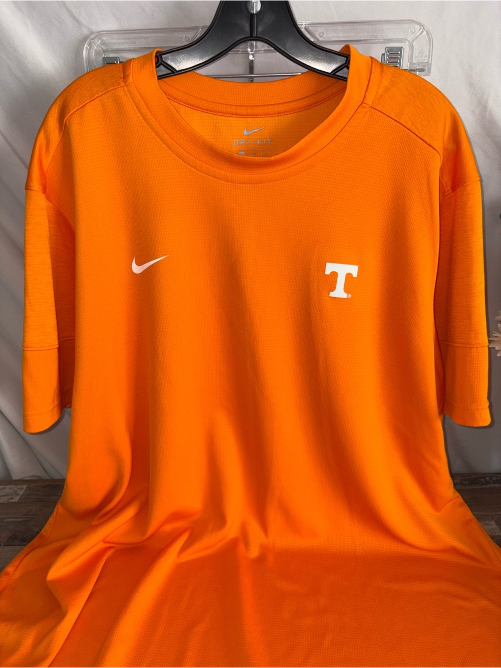 Nike Orange Dri-FIT Short Sleeve Tennessee Jersey with White Logos
